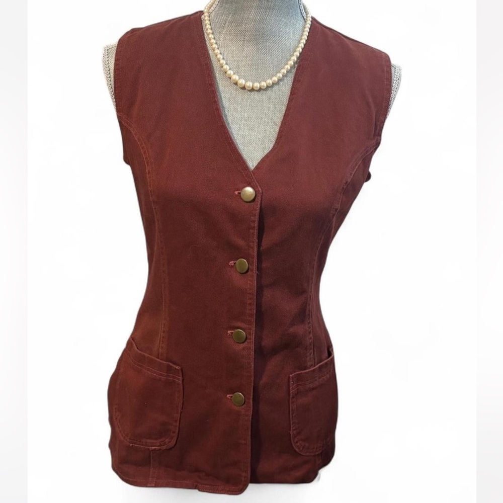 Rust Red Button-Up Vest - Picture 3 of 8